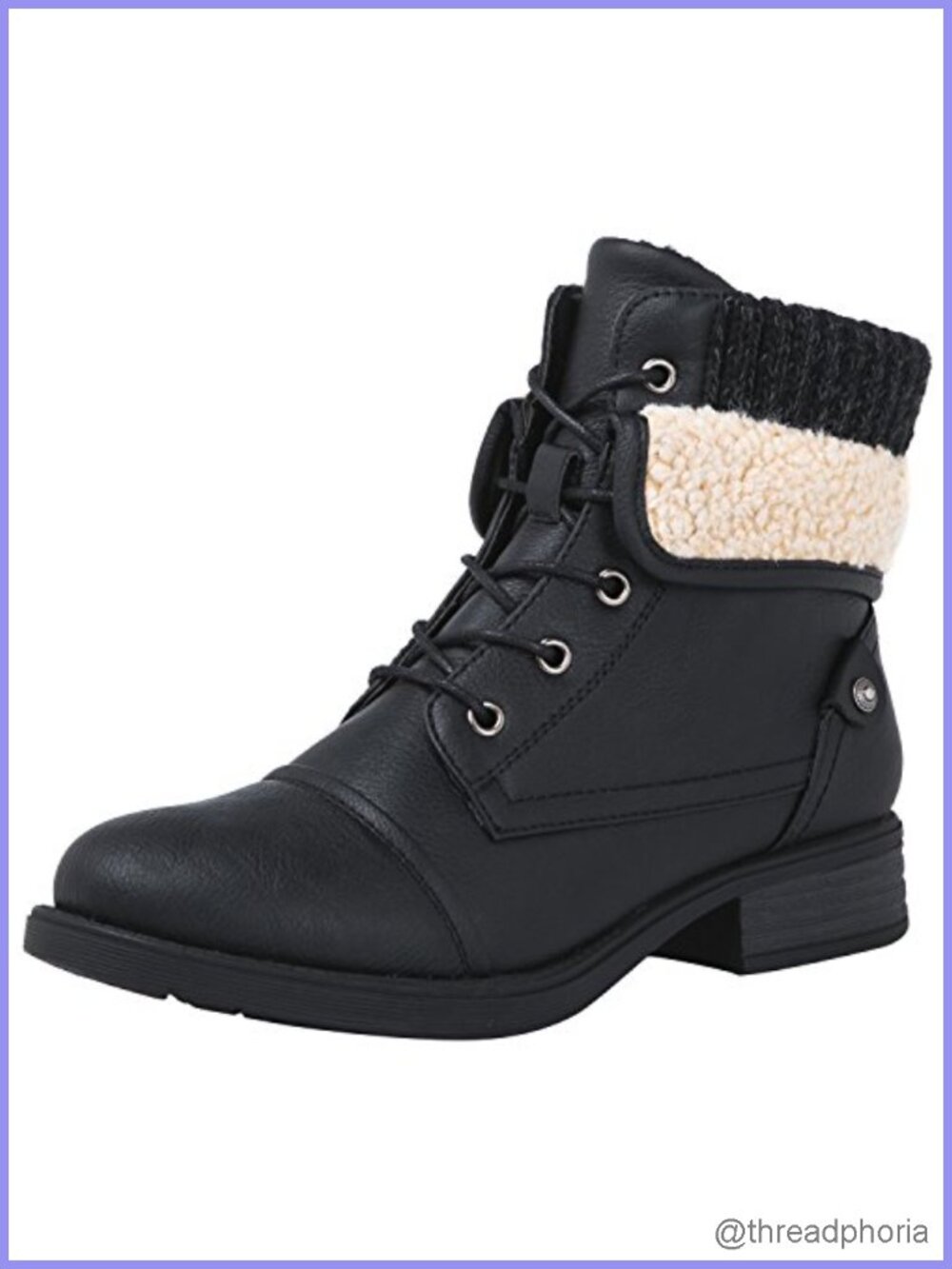 Women's Combat Boots Lace Up Ankle Booties Low Heel Faux Suede